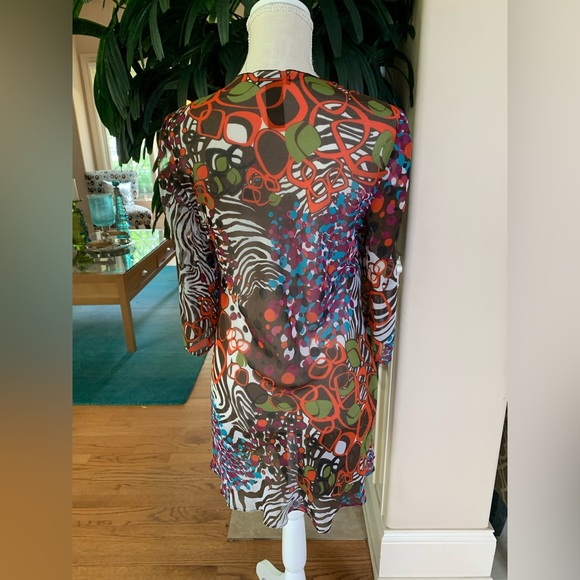 🏝🏝Bisou Bisou Multi-color Lightweight Boho Beaded Beach Pool Coverup Size S🏝 - Picture 4 of 8